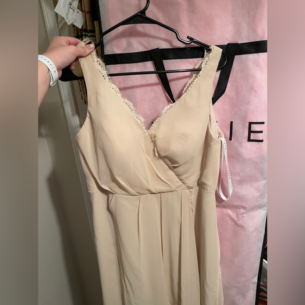 Azazie Tenaya Champagne Bridesmaid Dress